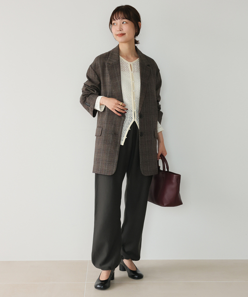 SLOBE IENA（スローブイエナ）の「カットレースカーディガン（カーディガン/ボレロ・レディース・アイボリー/ブラック/モスグリーン・FREE）」の18枚目の写真