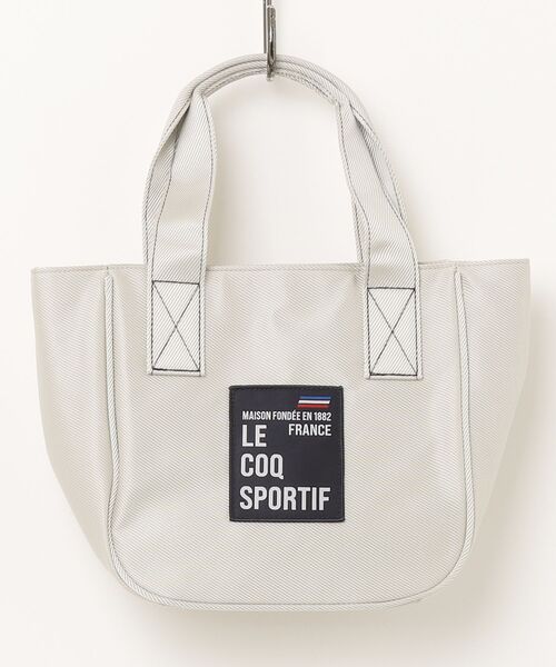 le coq sportif GOLF（ルコックスポルティフゴルフ）の「ルコックゴルフ　ロゴパッチ ユニセックスカートバッグ（トートバッグ・メンズ・杢グレー/ブラック/イエロー系その他2/ホワイト×ネイビー/ピンク・FREE）」の3枚目の写真