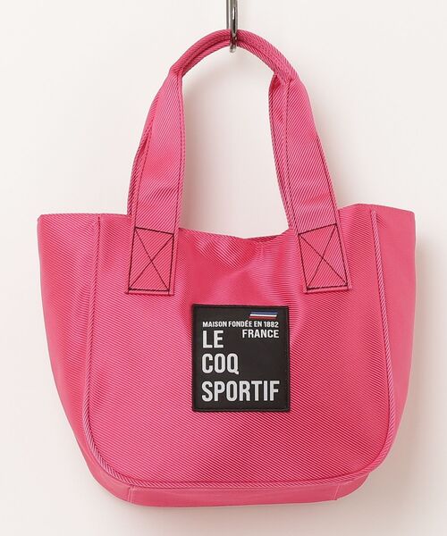 le coq sportif GOLF（ルコックスポルティフゴルフ）の「ルコックゴルフ　ロゴパッチ ユニセックスカートバッグ（トートバッグ・メンズ・杢グレー/ブラック/イエロー系その他2/ホワイト×ネイビー/ピンク・FREE）」の5枚目の写真