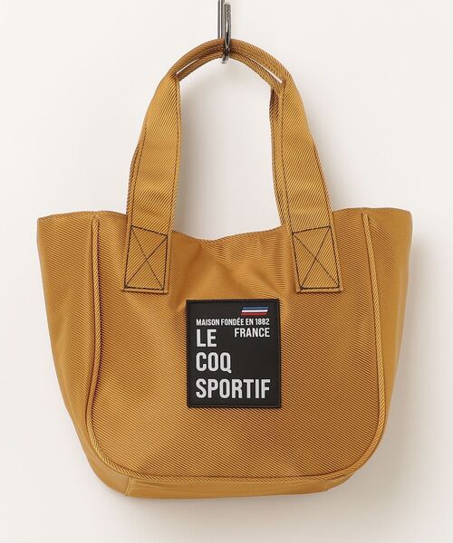 le coq sportif GOLF（ルコックスポルティフゴルフ）の「ルコックゴルフ　ロゴパッチ ユニセックスカートバッグ（トートバッグ・メンズ・杢グレー/ブラック/イエロー系その他2/ホワイト×ネイビー/ピンク・FREE）」の4枚目の写真