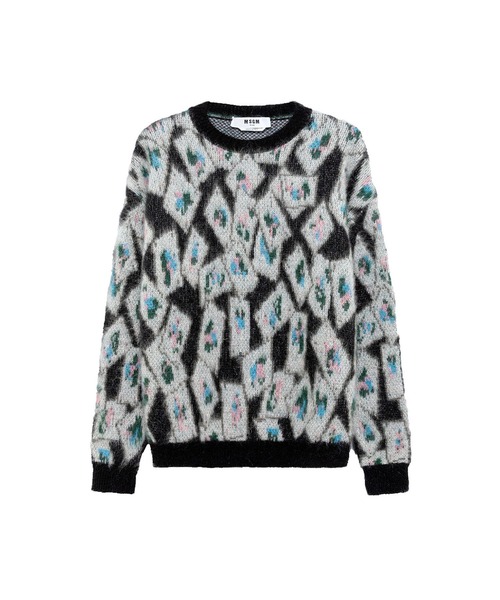 MSGM(エムエスジーエム)の「ブロッサムカード ジャカードセーター(ニット/セーター・メンズ・ブラック系・S/M)」の1枚目の写真