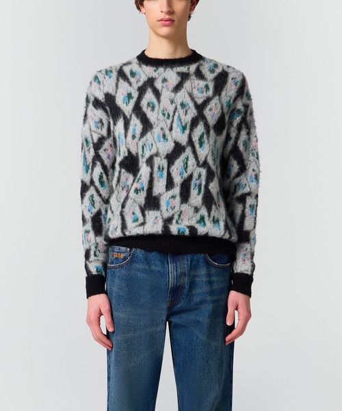 MSGM(エムエスジーエム)の「ブロッサムカード ジャカードセーター(ニット/セーター・メンズ・ブラック系・S/M)」の2枚目の写真