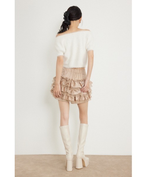 rienda(リエンダ)の「【AW先行アイテム】ランダムフリルスコートパンツ 秋服 冬服(スカート・レディース・ブラック/ベージュ/ホワイト・SMALL/MEDIUM)」の19枚目の写真