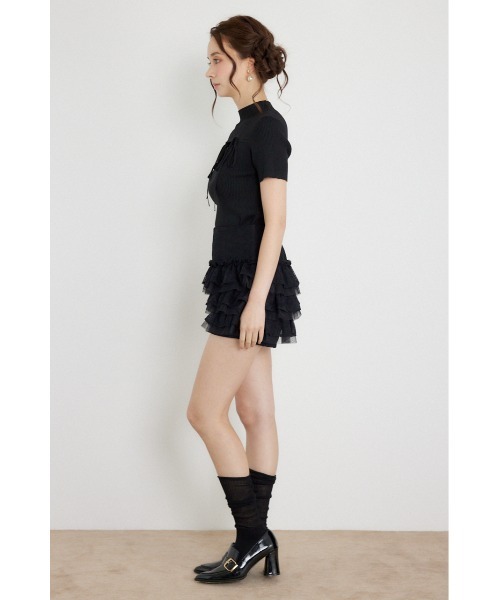 rienda(リエンダ)の「【AW先行アイテム】ランダムフリルスコートパンツ 秋服 冬服(スカート・レディース・ブラック/ベージュ/ホワイト・SMALL/MEDIUM)」の10枚目の写真