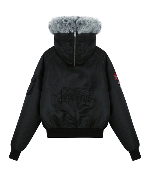 LUVISTRUE(ラヴイズトゥルー)の「RL FUR TRIM PATCH BOMBER JACKET(BLACK)(ブルゾン・レディース・その他・FREE)」の4枚目の写真