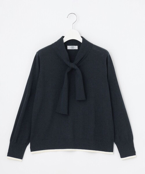 J.PRESS Ladies(J.プレス レディス)の「【一枚で着映え】WORSTED WOOL BLEND ボウタイデザイン ニット(ニット/セーター・レディース・ライトグレー系/ベージュ系/ワイン系・SMALL)」の22枚目の写真