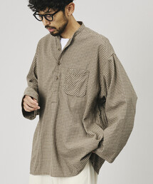 HINSON/ヒンソン 別注 フランネル ヘンリーネック プルオーバーシャツ