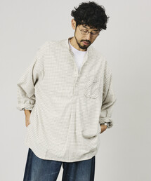 HINSON/ヒンソン 別注 フランネル ヘンリーネック プルオーバーシャツ