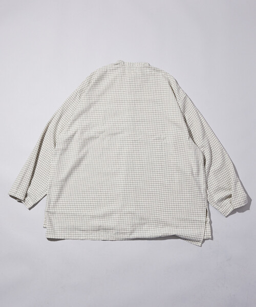 HINSON(ヒンソン)の「HINSON/ヒンソン 別注 フランネル ヘンリーネック プルオーバーシャツ(シャツ/ブラウス・メンズ・オフホワイト/サックスブルー/ブラウン/グリーン・LARGE/MEDIUM/SMALL)」の18枚目の写真