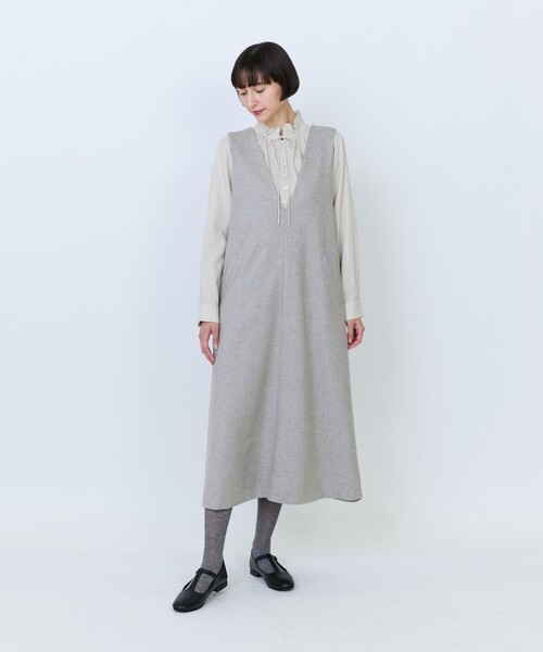 LOISIR（ロワズィール）の「断ち切り二重フレアーカラーブラウス（シャツ/ブラウス・レディース・ベージュ/グリーン系その他/ブラウン系その他・FREE）」の21枚目の写真