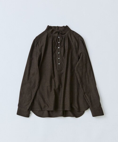 LOISIR（ロワズィール）の「断ち切り二重フレアーカラーブラウス（シャツ/ブラウス・レディース・ベージュ/グリーン系その他/ブラウン系その他・FREE）」の19枚目の写真