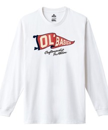Ol' Basics(オール・ベーシックス) 長袖Tシャツ フラッグ ロゴ イラスト プリント 袖リブ ロンT ロングTシャツ トップス カットソー メンズ ユニセックス