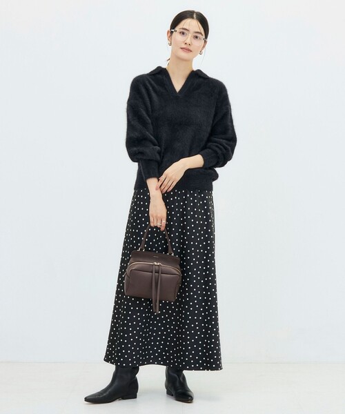NOLLEY’S Sophi（ノーリーズソフィ）の「カシミヤ混へアリーポロ襟プルオーバー（ニット/セーター・レディース・ベビーピンク/ブラック/グレイッシュベージュ/オフホワイト・38）」の9枚目の写真