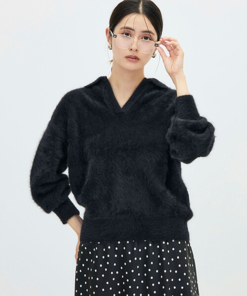 NOLLEY’S Sophi（ノーリーズソフィ）の「カシミヤ混へアリーポロ襟プルオーバー（ニット/セーター・レディース・ベビーピンク/ブラック/グレイッシュベージュ/オフホワイト・38）」の20枚目の写真