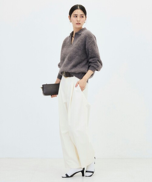 NOLLEY’S Sophi（ノーリーズソフィ）の「カシミヤ混へアリーポロ襟プルオーバー（ニット/セーター・レディース・ベビーピンク/ブラック/グレイッシュベージュ/オフホワイト・38）」の22枚目の写真