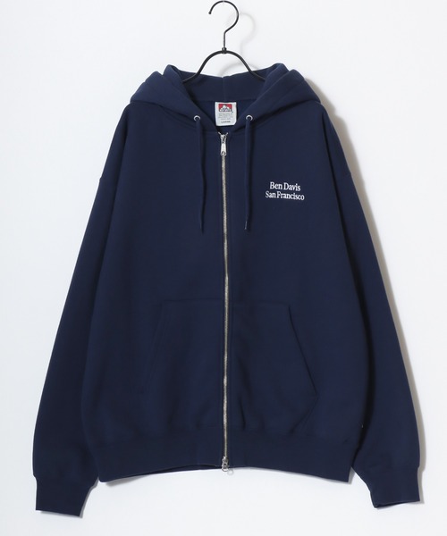 BEN DAVIS(ベンデイビス)の「BEN DAVIS/ベンデイビス BD SWEAT ZIP HOODIE/オーバーサイズ 裏起毛 ロゴ ワンポイント刺繍 スウェット ダブルジップアップパーカー フーディー/レディース メンズ(パーカー・メンズ・ブラック/グレー/ネイビー・L/M/XL)」の8枚目の写真