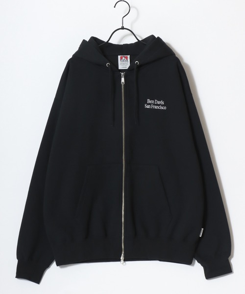 BEN DAVIS(ベンデイビス)の「BEN DAVIS/ベンデイビス BD SWEAT ZIP HOODIE/オーバーサイズ 裏起毛 ロゴ ワンポイント刺繍 スウェット ダブルジップアップパーカー フーディー/レディース メンズ(パーカー・メンズ・ブラック/グレー/ネイビー・L/M/XL)」の6枚目の写真