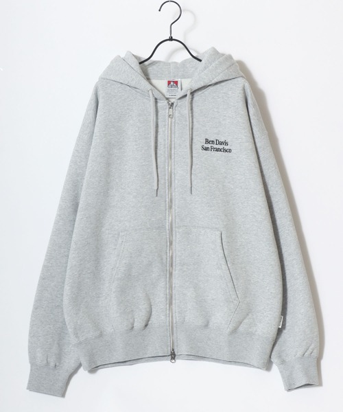 BEN DAVIS(ベンデイビス)の「BEN DAVIS/ベンデイビス BD SWEAT ZIP HOODIE/オーバーサイズ 裏起毛 ロゴ ワンポイント刺繍 スウェット ダブルジップアップパーカー フーディー/レディース メンズ(パーカー・メンズ・ブラック/グレー/ネイビー・L/M/XL)」の7枚目の写真