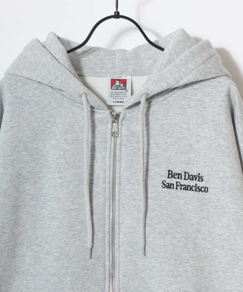 BEN DAVIS(ベンデイビス)の「BEN DAVIS/ベンデイビス BD SWEAT ZIP HOODIE/オーバーサイズ 裏起毛 ロゴ ワンポイント刺繍 スウェット ダブルジップアップパーカー フーディー/レディース メンズ(パーカー・メンズ・ブラック/グレー/ネイビー・L/M/XL)」の10枚目の写真