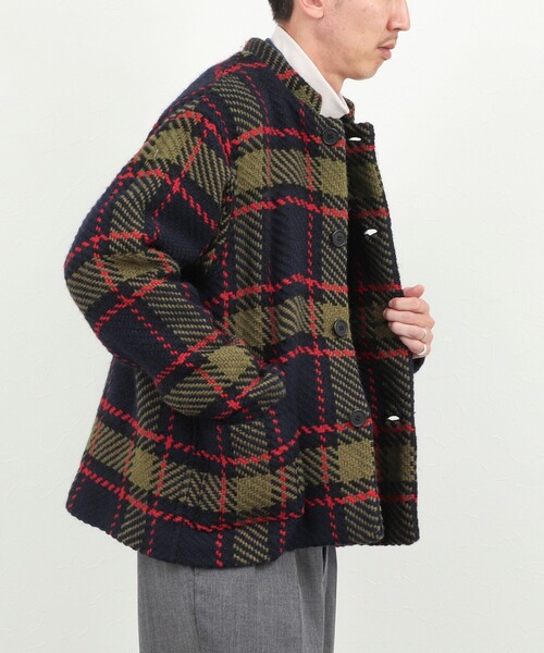 John branigan（ジョンブラニガン）の「【John Branigan/ジョン・ブラニガン】別注ショートニットブルゾン 26AW（ニット/セーター・メンズ・ネイビー/ブラウン・L/M/S）」の6枚目の写真