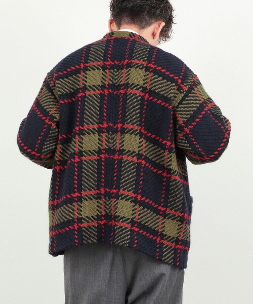 John branigan（ジョンブラニガン）の「【John Branigan/ジョン・ブラニガン】別注ショートニットブルゾン 26AW（ニット/セーター・メンズ・ネイビー/ブラウン・L/M/S）」の7枚目の写真