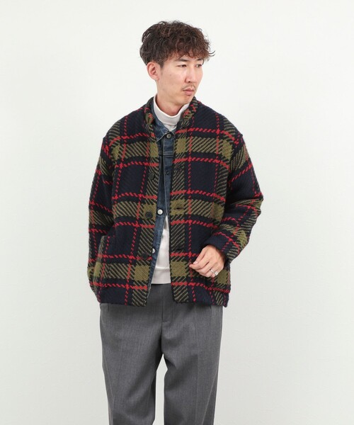 John branigan（ジョンブラニガン）の「【John Branigan/ジョン・ブラニガン】別注ショートニットブルゾン 26AW（ニット/セーター・メンズ・ネイビー/ブラウン・L/M/S）」の9枚目の写真