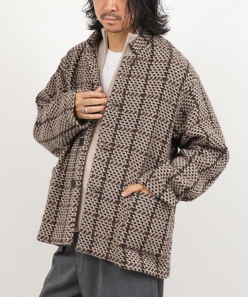 John branigan（ジョンブラニガン）の「【John Branigan/ジョン・ブラニガン】別注ショートニットブルゾン 26AW（ニット/セーター・メンズ・ネイビー/ブラウン・L/M/S）」の12枚目の写真