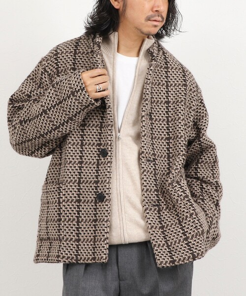 John branigan（ジョンブラニガン）の「【John Branigan/ジョン・ブラニガン】別注ショートニットブルゾン 26AW（ニット/セーター・メンズ・ネイビー/ブラウン・L/M/S）」の13枚目の写真