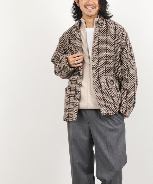 John branigan（ジョンブラニガン）の「【John Branigan/ジョン・ブラニガン】別注ショートニットブルゾン 26AW（ニット/セーター・メンズ・ネイビー/ブラウン・L/M/S）」の14枚目の写真