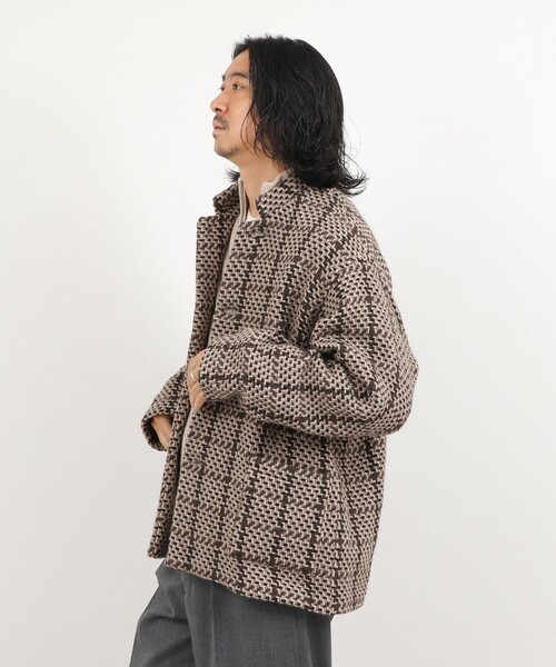 John branigan（ジョンブラニガン）の「【John Branigan/ジョン・ブラニガン】別注ショートニットブルゾン 26AW（ニット/セーター・メンズ・ネイビー/ブラウン・L/M/S）」の16枚目の写真