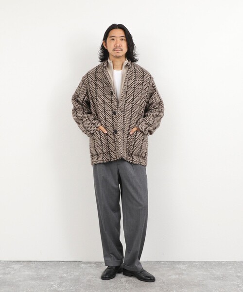 John branigan（ジョンブラニガン）の「【John Branigan/ジョン・ブラニガン】別注ショートニットブルゾン 26AW（ニット/セーター・メンズ・ネイビー/ブラウン・L/M/S）」の18枚目の写真