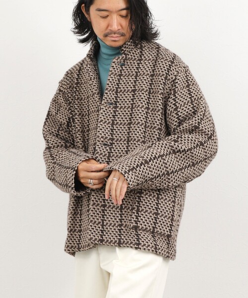 John branigan（ジョンブラニガン）の「【John Branigan/ジョン・ブラニガン】別注ショートニットブルゾン 26AW（ニット/セーター・メンズ・ネイビー/ブラウン・L/M/S）」の21枚目の写真