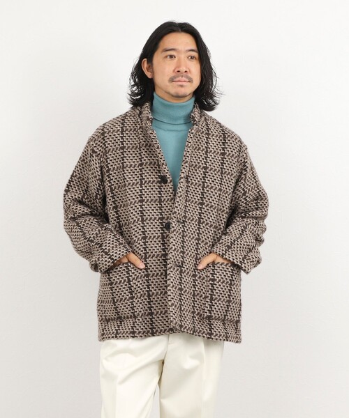 John branigan（ジョンブラニガン）の「【John Branigan/ジョン・ブラニガン】別注ショートニットブルゾン 26AW（ニット/セーター・メンズ・ネイビー/ブラウン・L/M/S）」の22枚目の写真