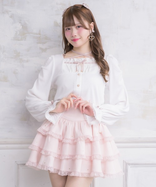 ROJITA(ロジータ)の「ハートスタッズティアードスカパン(スカート・レディース・ブラック/ピンク/ホワイト・FREE)」の22枚目の写真