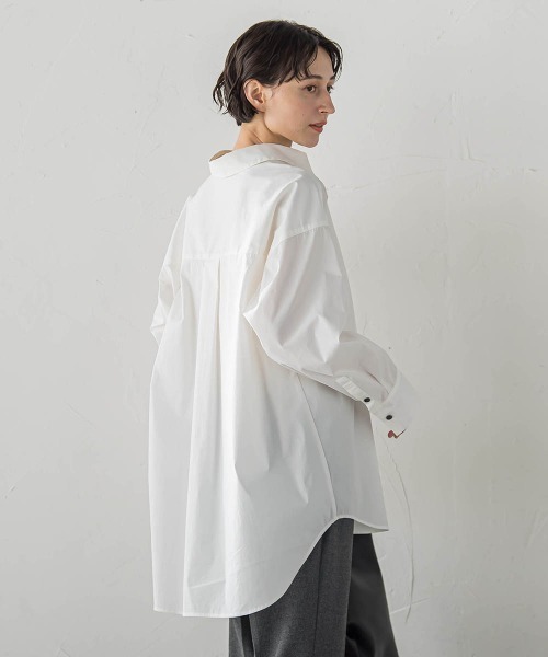 la.f…(ラエフ)の「オーバーサイズシャツ(シャツ/ブラウス・レディース・ホワイト/ブルー・9号)」の5枚目の写真