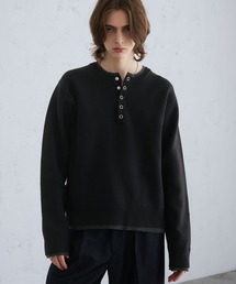 LAYERED STYLE HENLEY NECK REVERSIBLE KNIT / レイヤードスタイルヘンリーネックリバーシブルニット