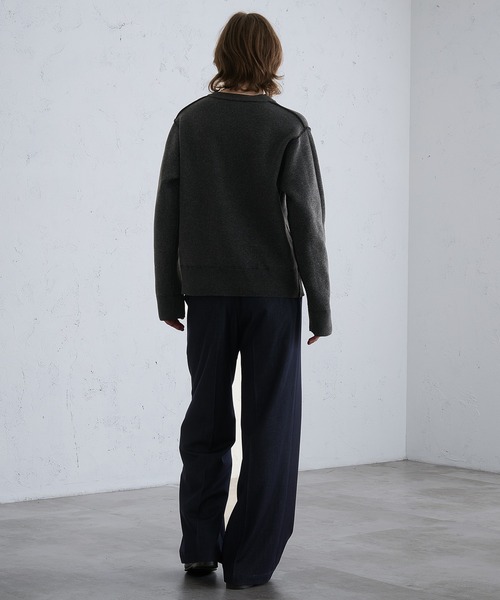 SELLE GLANT（セレグランテ）の「LAYERED STYLE HENLEY NECK REVERSIBLE KNIT / レイヤードスタイルヘンリーネックリバーシブルニット（ニット/セーター・メンズ・チャコールグレー/ブラック/ダークブラウン/ブルー・LARGE/SMALL/MEDIUM）」の22枚目の写真