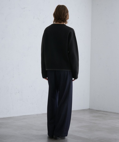 SELLE GLANT（セレグランテ）の「LAYERED STYLE HENLEY NECK REVERSIBLE KNIT / レイヤードスタイルヘンリーネックリバーシブルニット（ニット/セーター・メンズ・チャコールグレー/ブラック/ダークブラウン/ブルー・LARGE/SMALL/MEDIUM）」の8枚目の写真