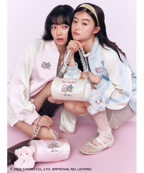 LILY BROWN（リリーブラウン）の「【リトルツインスターズ（キキ＆ララ）】[L.B CANDY STOCK]2wayサテンミニバッグ（ハンドバッグ・レディース・ライトブルー/ピンク/ホワイト・F）」の6枚目の写真