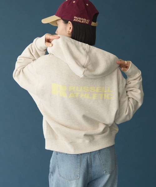 AMERICAN HOLIC（アメリカンホリック）の「【RUSSELL】スウェットZIPパーカー（パーカー・レディース・杢グレー/ホワイト系その他・FREE）」の2枚目の写真