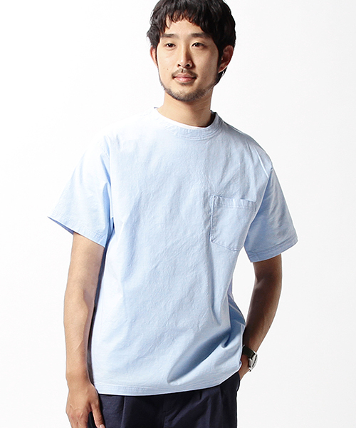 BEAMS（ビームス）の「BEAMS / ウーブンポケットTシャツ（Tシャツ/カットソー・メンズ・ホワイト/ネイビー/サックスブルー・SMALL/MEDIUM/LARGE/X-LARGE）」の3枚目の写真