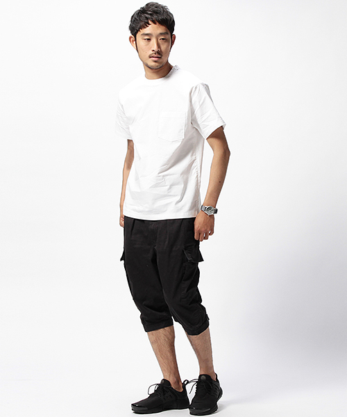 BEAMS（ビームス）の「BEAMS / ウーブンポケットTシャツ（Tシャツ/カットソー・メンズ・ホワイト/ネイビー/サックスブルー・SMALL/MEDIUM/LARGE/X-LARGE）」の6枚目の写真