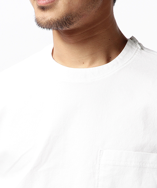 BEAMS（ビームス）の「BEAMS / ウーブンポケットTシャツ（Tシャツ/カットソー・メンズ・ホワイト/ネイビー/サックスブルー・SMALL/MEDIUM/LARGE/X-LARGE）」の9枚目の写真