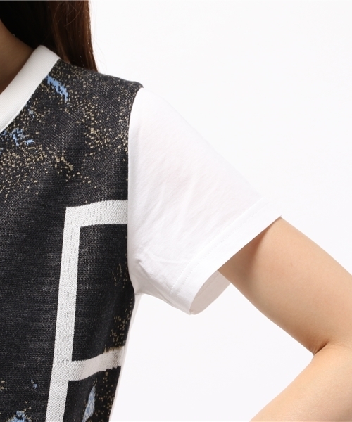 WRAPINKNOT(ラッピンノット)の「ニット アート Tシャツ(Tシャツ/カットソー・レディース・ダークブルー/スカイブルー・0)」の7枚目の写真