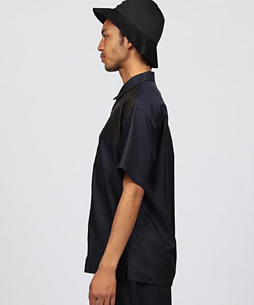 EN ROUTE（アンルート）の「ENR コットン/キュプラ コンビショートスリーブシャツ（シャツ/ブラウス・メンズ・オリーブ/ネイビー・1/2/3）」の7枚目の写真