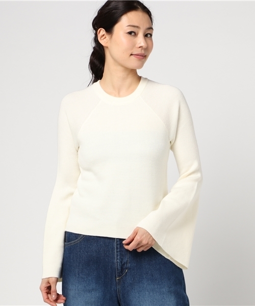 SLY（スライ）の「RIB FLARE SLEEVE HG TOPS（ニット/セーター・レディース・ライトピンク/ブラック/オフホワイト/グリーン系その他・2/1）」の12枚目の写真