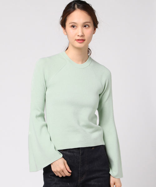 SLY（スライ）の「RIB FLARE SLEEVE HG TOPS（ニット/セーター・レディース・ライトピンク/ブラック/オフホワイト/グリーン系その他・2/1）」の14枚目の写真