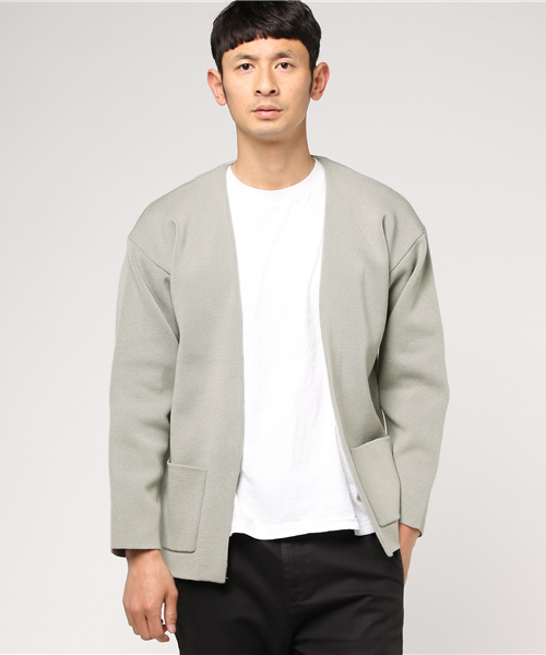 JOURNAL STANDARD(ジャーナルスタンダード)の「Wフェイスカーデ #(カーディガン/ボレロ・メンズ・ブラック/カーキ/グレー・LARGE/MEDIUM)」の9枚目の写真