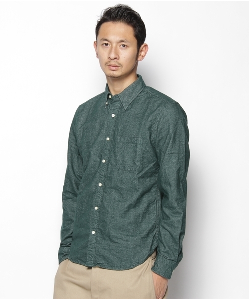 CIAOPANIC(チャオパニック)の「起毛オックスB/DシャツL/S(シャツ/ブラウス・メンズ・グレー/ネイビー/パープル/マスタード/サックスブルー/エンジ/グリーン・MEDIUM/LARGE)」の3枚目の写真