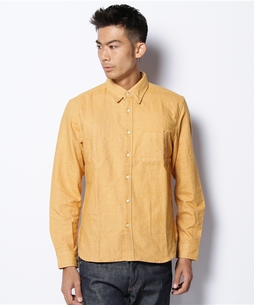 CIAOPANIC(チャオパニック)の「起毛オックスB/DシャツL/S(シャツ/ブラウス・メンズ・グレー/ネイビー/パープル/マスタード/サックスブルー/エンジ/グリーン・MEDIUM/LARGE)」の1枚目の写真